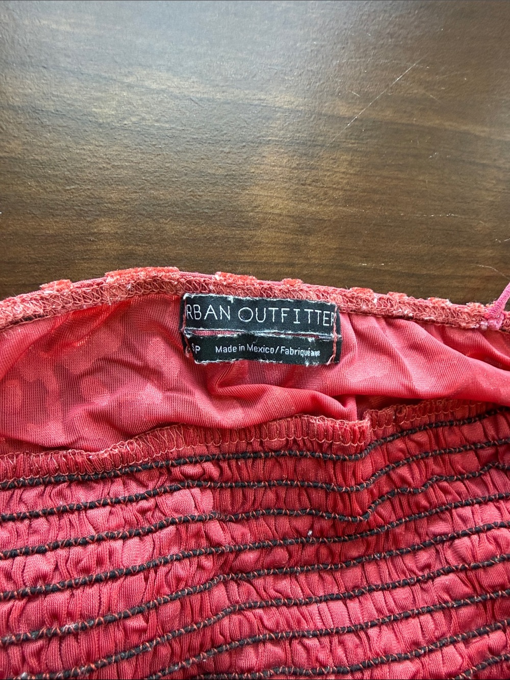 Urban Outfitters Velvet Leopard Red Smocked Cami Top with Spaghetti Straps - Picture 3 of 3